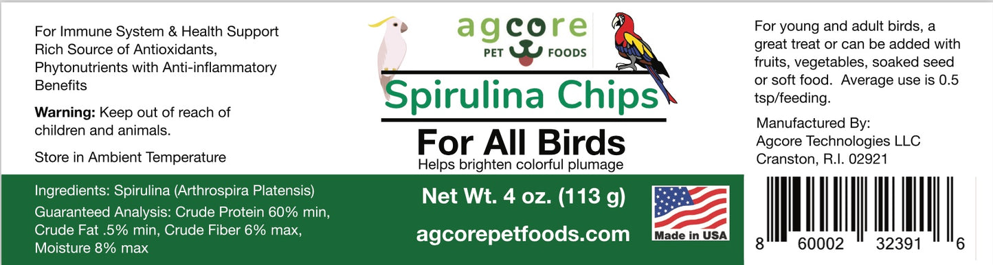 Spirulina Chips for Birds